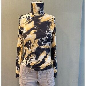 St. John Sport VTG Blouse‎ Women's P Colorful Sheer  Retro Y2K Long Sleeve